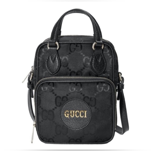 GUCCI GG Nylon Monogram Off The Grid Shoulder Crossbody Bag Black